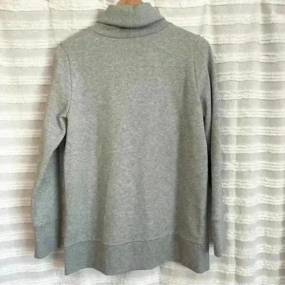 Soft Surroundings‎ Lidia Side Button Cotton Turtleneck Sweatshirt Gray Size M - Picture 4 of 8